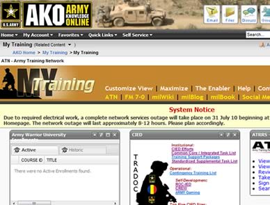 What is Army Knowledge Online?